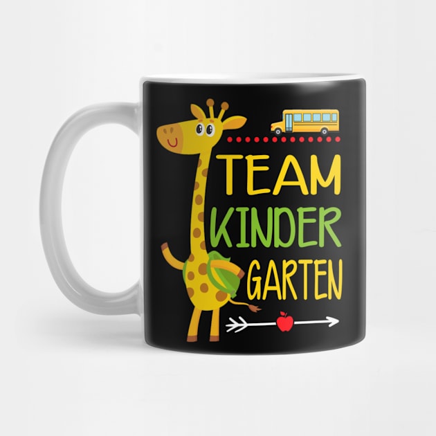 Team Kinder Garten Giraffe School Bus Kid Gift by David Darry